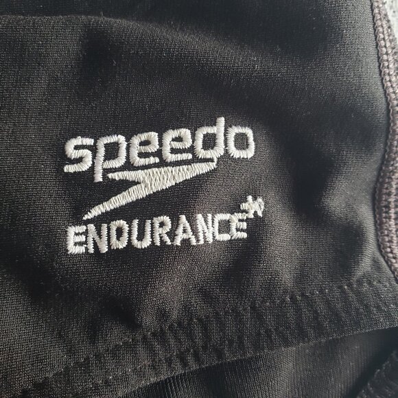 Vintage Speedo Black Endurance Racing Drawstring Briefs Swim Suit Trunks - Picture 2 of 6